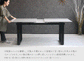 ダイニングテーブル 伸縮 伸長式 160～200×90cm セラミック 大理石柄 ホワイト