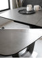 ダイニングテーブル 伸縮 伸長式 140～180×85cm イタリアンセラミック LAMINAM製 ホワイト グレー