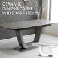 ダイニングテーブル 伸縮 伸長式 140～180×85cm イタリアンセラミック LAMINAM製 ホワイト グレー