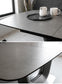 ダイニングテーブル 伸縮 伸長式 180～220×85cm イタリアンセラミック LAMINAM製 ホワイト グレー