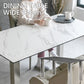 ダイニングテーブル 150×80cm 4人掛け セラミック 大理石柄 ホワイト グレー ステンレス脚