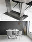 ダイニングテーブル 120×85cm 4人掛け スペインセラミック 大理石柄 ホワイト グレー スチール脚