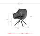 【2脚セット】  ダイニングチェア 回転式 ファブリック グレー ブラック 椅子