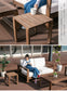 ガーデン サイドテーブル チーク 無垢材 ブラウン テーブル 正方形 幅44cm