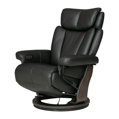 電動 リクライニングチェア 回転式 本革 パーソナルチェア 1人掛け レザー アイボリー ワインレッド ブラック 幅83cm