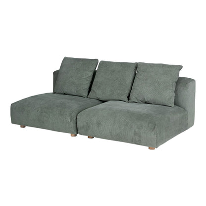 ソファ 2人掛け  3人掛け  コーデュロイ ファブリック ベージュ グリーン ブルー クッション付き 180cm