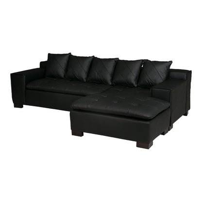 カウチソファ 本革 3人掛け レザー クッション付き ブラック ホワイト 幅250cm