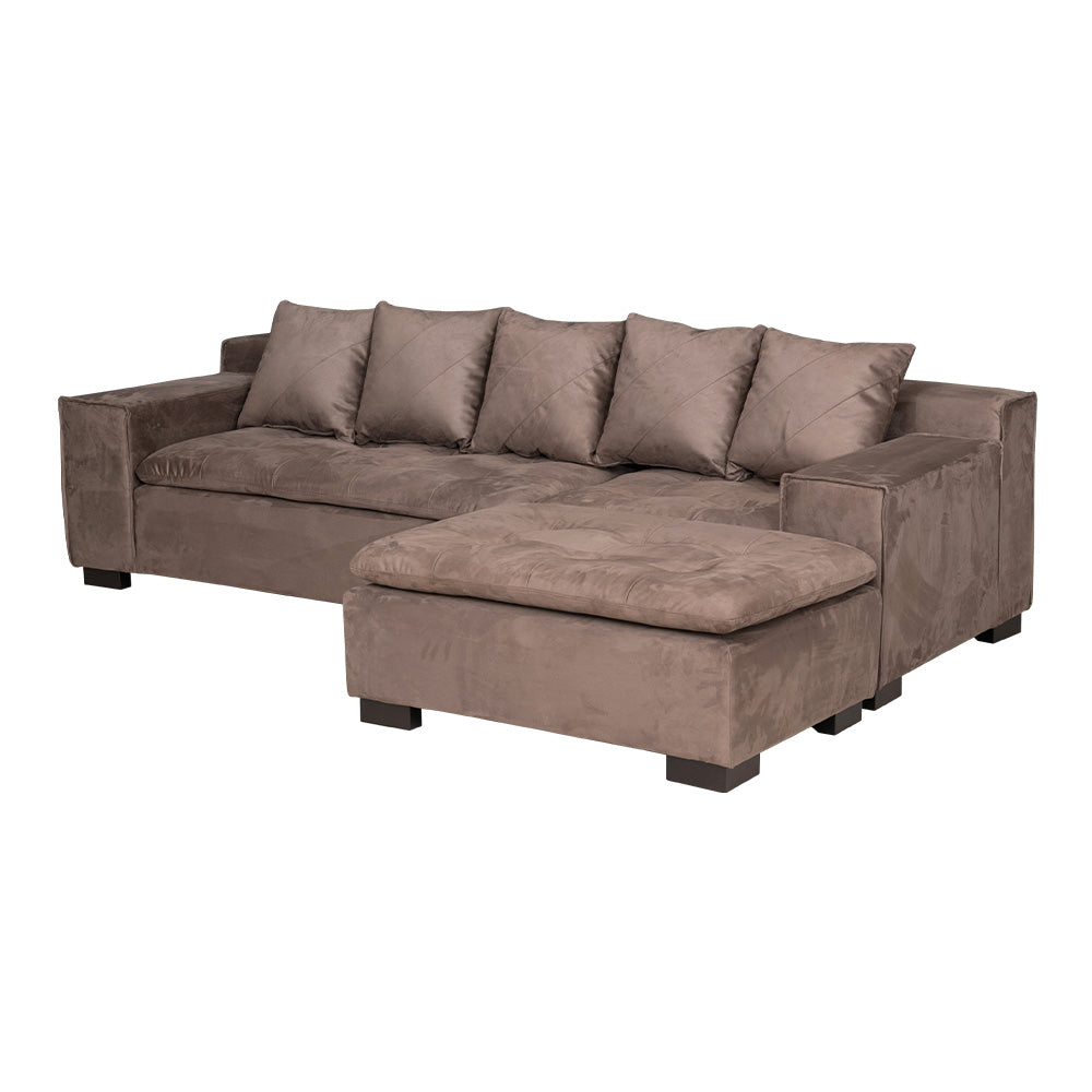 lushroom カウチソファ ファブリック 3人掛け 4人掛け クッション付き