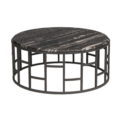 センターテーブル 天然大理石 ブラック ホワイト 丸 ローテーブル 円形 幅90㎝