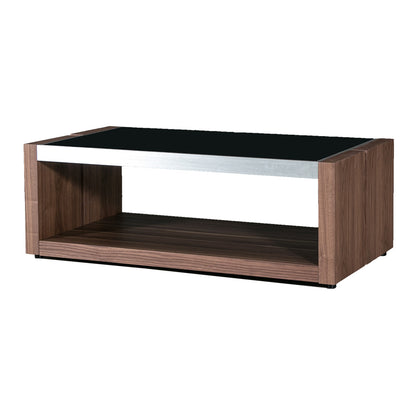 センターテーブル ガラス ウォールナット ブラックオーク 突板 ローテーブル 長方形 幅105㎝