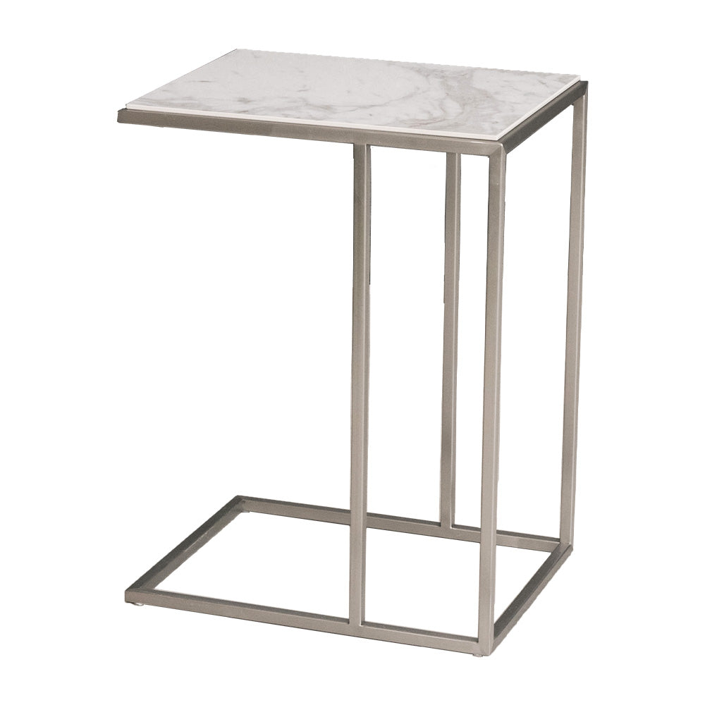 サイドテーブル セラミック 大理石柄 テーブル ホワイト 長方形 幅45㎝