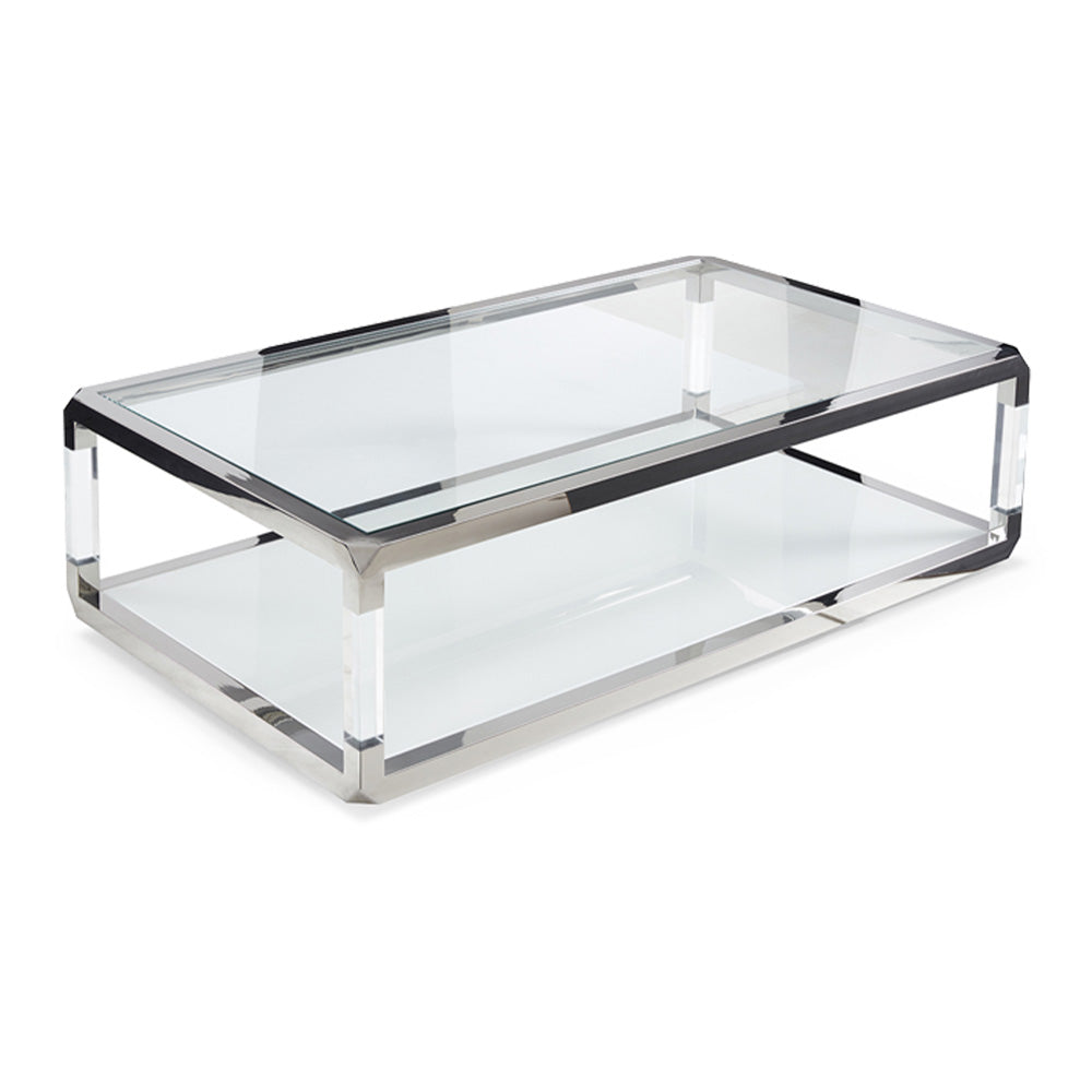 センターテーブル ガラス 長方形 クリアガラス ホワイトガラス ステンレス アクリル ローテーブル 幅105㎝