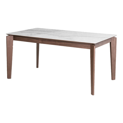 ダイニングテーブル 150×85cm 4人掛け セラミック 大理石柄 ブラウン ホワイト