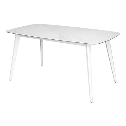 ダイニングテーブル 150×80cm 4人掛け セラミック 大理石柄 ホワイト
