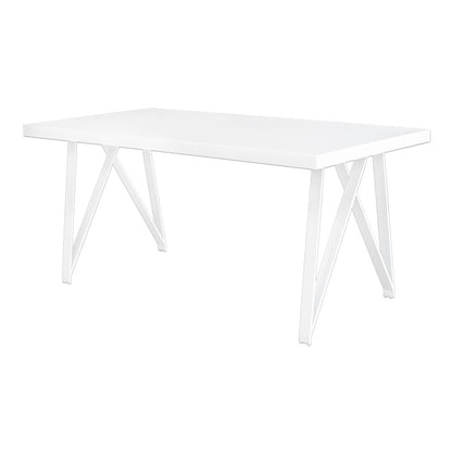 ダイニングテーブル 160×75cm 4人掛け ウォールナット 突板 ホワイト 鏡面