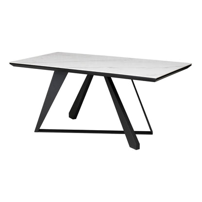 ダイニングテーブル 160×80cm 4人掛け セラミック スチール脚 ホワイト グレー ブラック