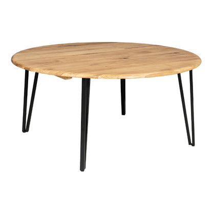 ダイニングテーブル 4人掛け 天然木 無垢 オーク 横ハギ材 ナチュラル 円形 幅150cm