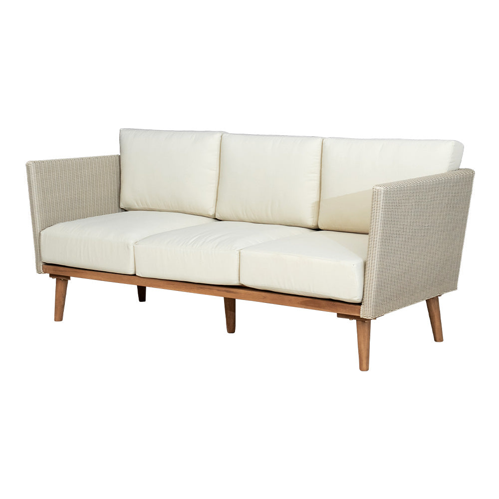 lushroom ガーデンソファ 3人掛け チーク 無垢材 シンセティックラタン